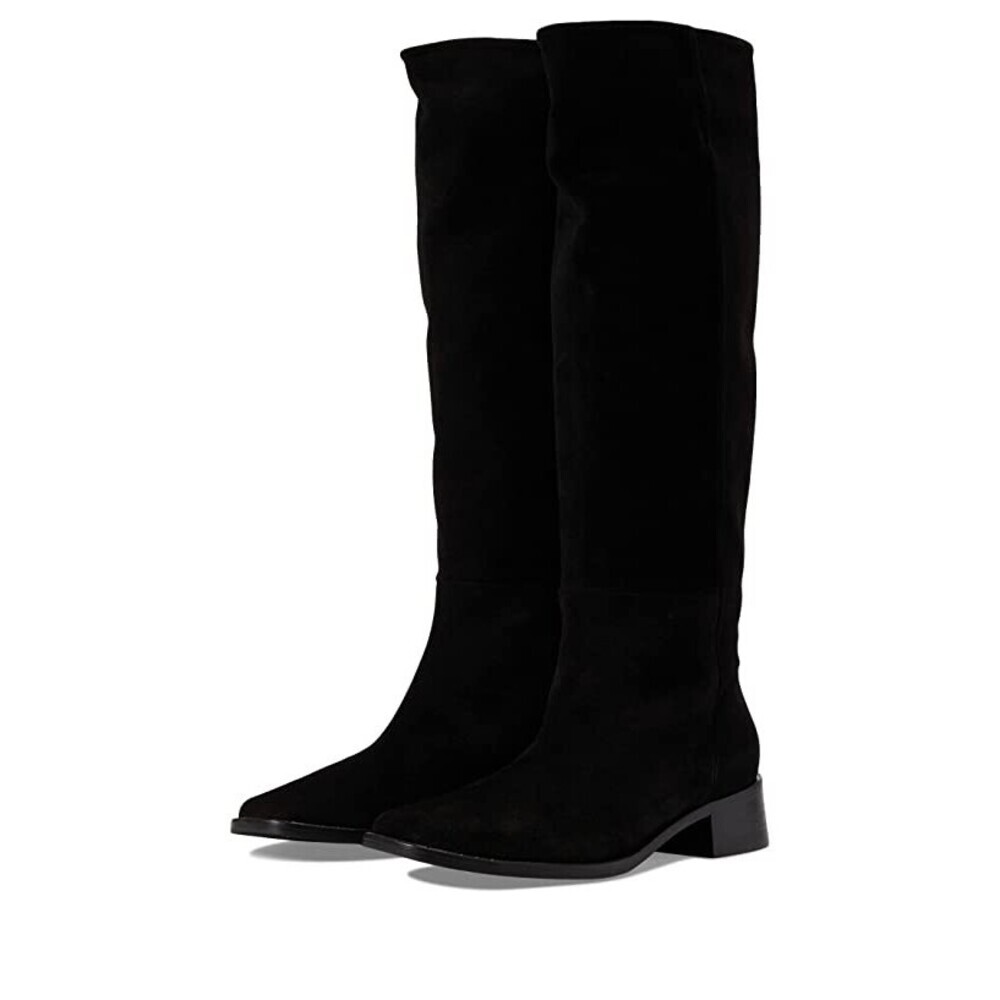 Freda Salvador Rita Boots Women's US 5 Black Suede Square Toe Knee-High JOBB1304
